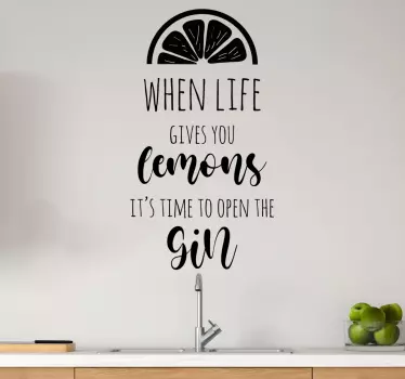When life gives you lemons quote drink sticker - TenStickers