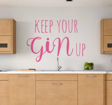 Keep your gin up drink sticker - TenStickers