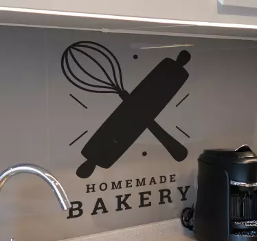 homemade bakery monocolor kitchen wall sticker - TenStickers