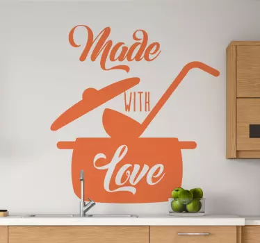 Naklejka na ścianę do kuchni Made with love - TenStickers