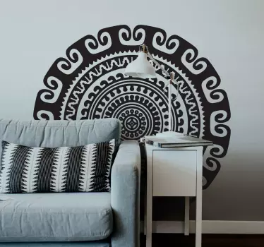 Circular mandala floral wall sticker - TenStickers
