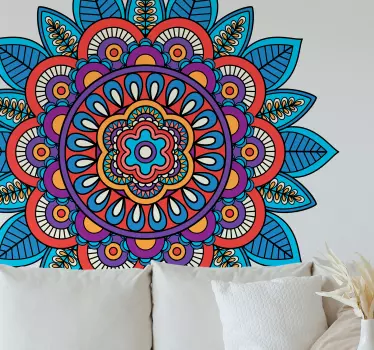 Bright colorful mandala floral wall sticker - TenStickers