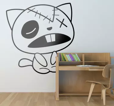 Cloth Cat Wall Sticker - TenStickers