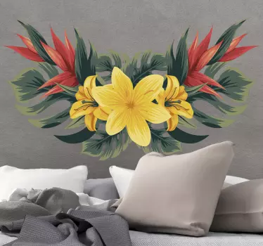 Tropical floral arc wall sticker - TenStickers