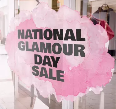 National Glamour day sale  window sticker - TenStickers