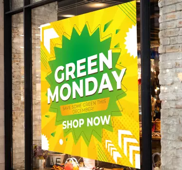 Green Monday deals  window sticker - TenStickers