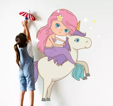 Unicorn and a mermaid  Movie sticker - TenStickers