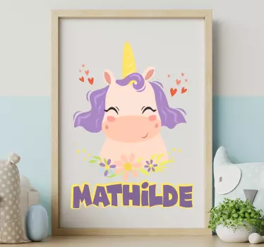 Unicorn with stars and name Movie sticker - TenStickers