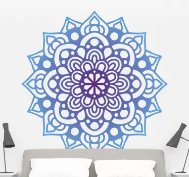 Mandala in blue shades floral wall sticker - TenStickers