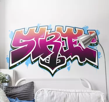 Graffiti street art 2 nalepka za steno z besedilom - TenStickers