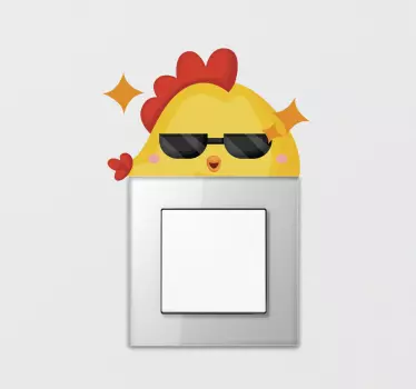 Cute animal chick light switch decal - TenStickers