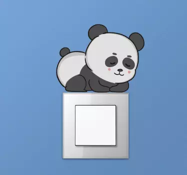 Sleeping panda anime light switch sticker - TenStickers