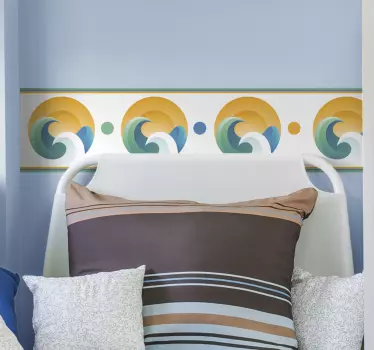 Sun and waves  wall border decal - TenStickers