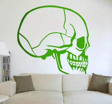 A Side Profile of A Skull Halloween Sticker - TenStickers