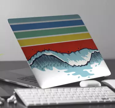 Retro waves  laptop vinyl skins - TenStickers
