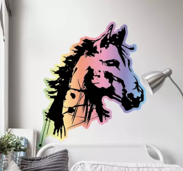 Umetniška nalepka za stensko konjsko glavo živali - TenStickers