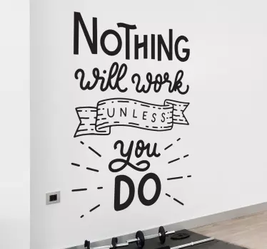 Fitness inspirational quote wall stickers - TenStickers