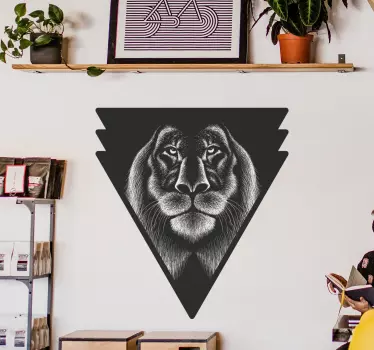 Sticker Animal Jungle Vrai lion avec crinière - TenStickers