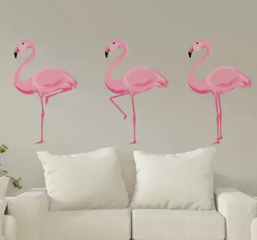 Raamstickers vogels Roze flamingo's - TenStickers