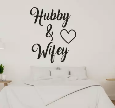 Hubby and wifey wedding sticker - TenStickers