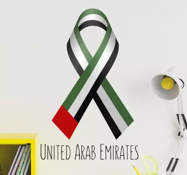 United arab emirates flag ribbon Arab stickers - TenStickers