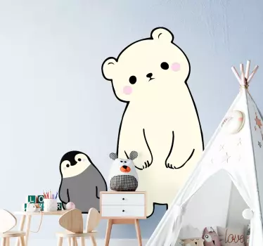 αυτοκόλλητο anime bear και πιγκουίνος - TenStickers