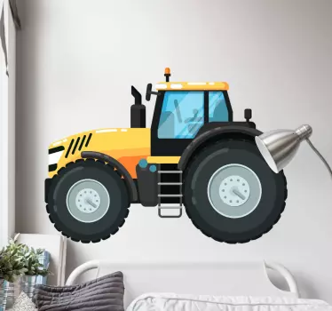 Yellow tractor toy sticker - TenStickers