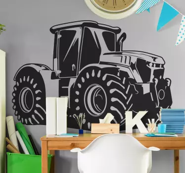 Monochromatic stylish tractor toy decal - TenStickers