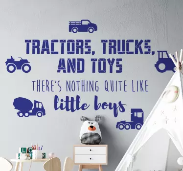Tractors, trucks and toys.. toy sticker - TenStickers