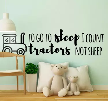 Count Tractors not Sheep toy sticker - TenStickers