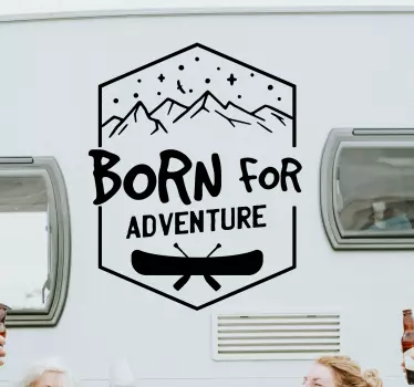 Born for adventure stamp travel sticker - TenStickers