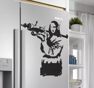 Autocolante para frigorífico Arte de mona lisa banksy para frigor - TenStickers