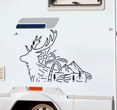 Motorhome geometric elk forest Caravan stickers - TenStickers