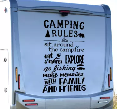 Camping Rules Motorhome stickers - TenStickers