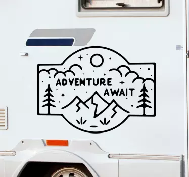 Adventure Awaits Motorhome sticker - TenStickers