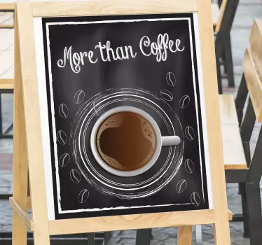 Felülnézet csésze kávé szolgáltatás matrica - TenStickers