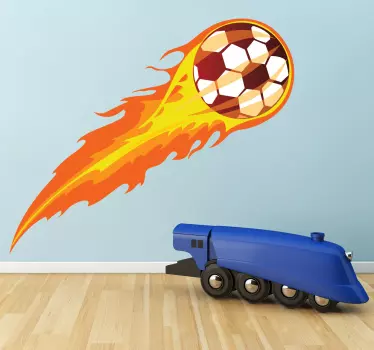 Fliegender Feuer Fußball Aufkleber - TenStickers