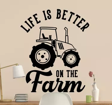 Life is better on the farm tractor car sticker - TenStickers