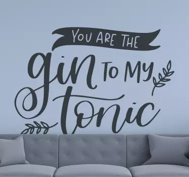 Love gin & tonic drink sticker - TenStickers