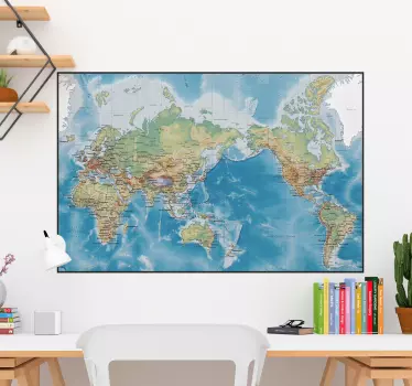Atlas of world map wall sticker - TenStickers