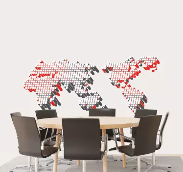 Cube dimension world map wall decal - TenStickers