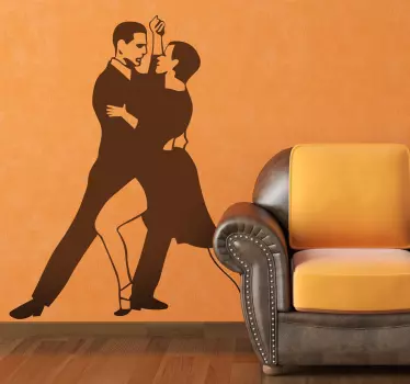 Couple Dancing Tango Decorative Sticker - TenStickers