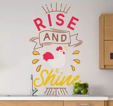 Rise and Shine rooster bird wall sticker - TenStickers