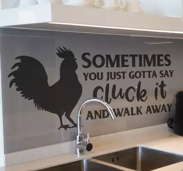 Say Cluck it Rooster bird wall decal - TenStickers