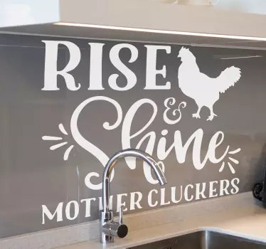 Mother Cluckers Rooster bird wall sticker - TenStickers