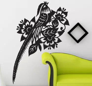 Egzotiškos paukščio sienos lipdukas - „Tenstickers“