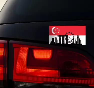 新加坡天际线与标志车贴纸 - TenStickers