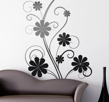 Floral elegant corner floral wall decal - TenStickers