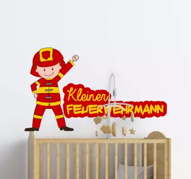 Small firefighter kid's bedroom wall sticker - TenStickers
