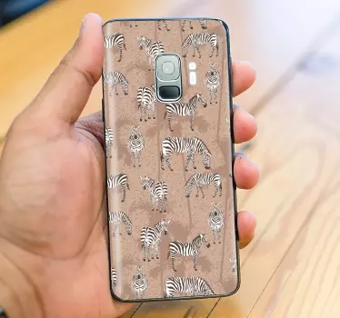 Zebra and palms brown Samsung stickers - TenStickers